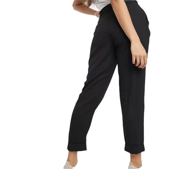⭐️ SOLD ⭐️ LOFT Black Linen Blend Paperbag Pants Size XS Petite Cropped Business - Picture 2 of 11